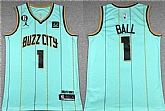 Men's Charlotte Hornets #1 LaMelo Ball Teal No.6 Patch Stitched Basketball Jersey,baseball caps,new era cap wholesale,wholesale hats